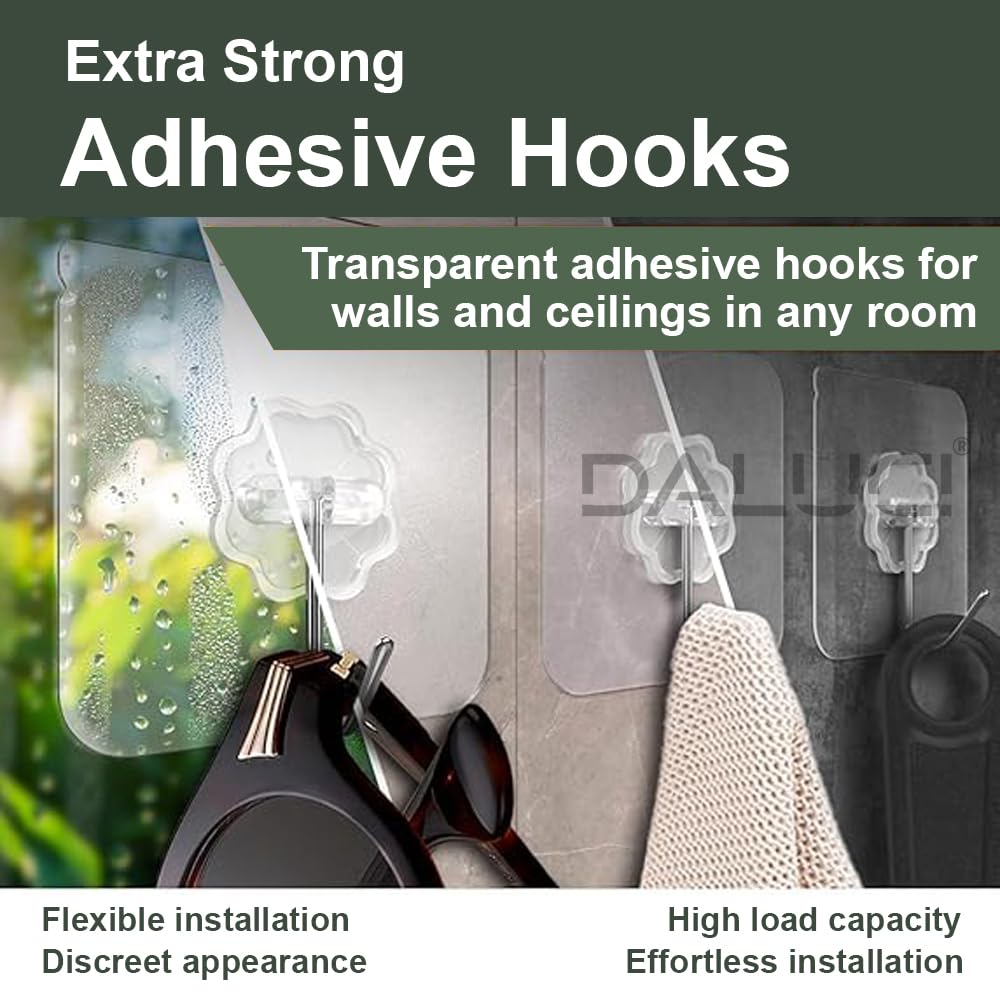30 PCS Heavy Duty Transparent Self Adhesive Wall Hooks
