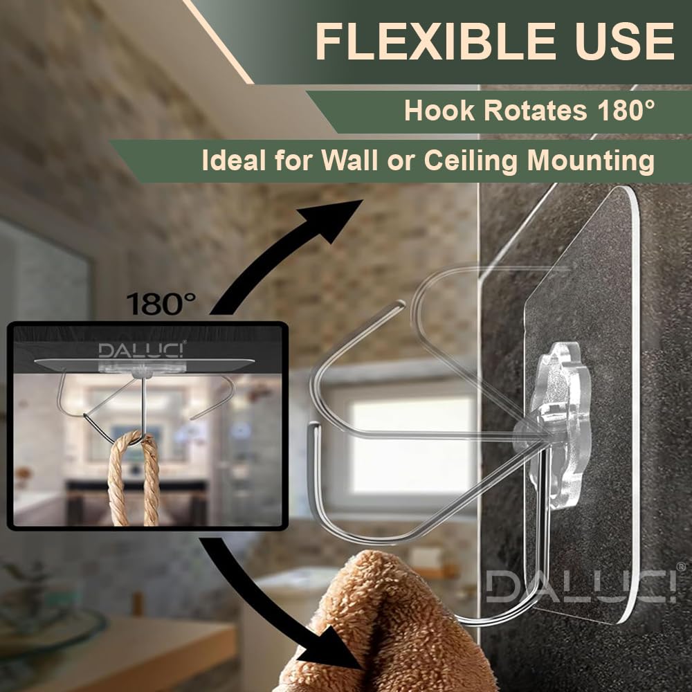 30 PCS Heavy Duty Transparent Self Adhesive Wall Hooks