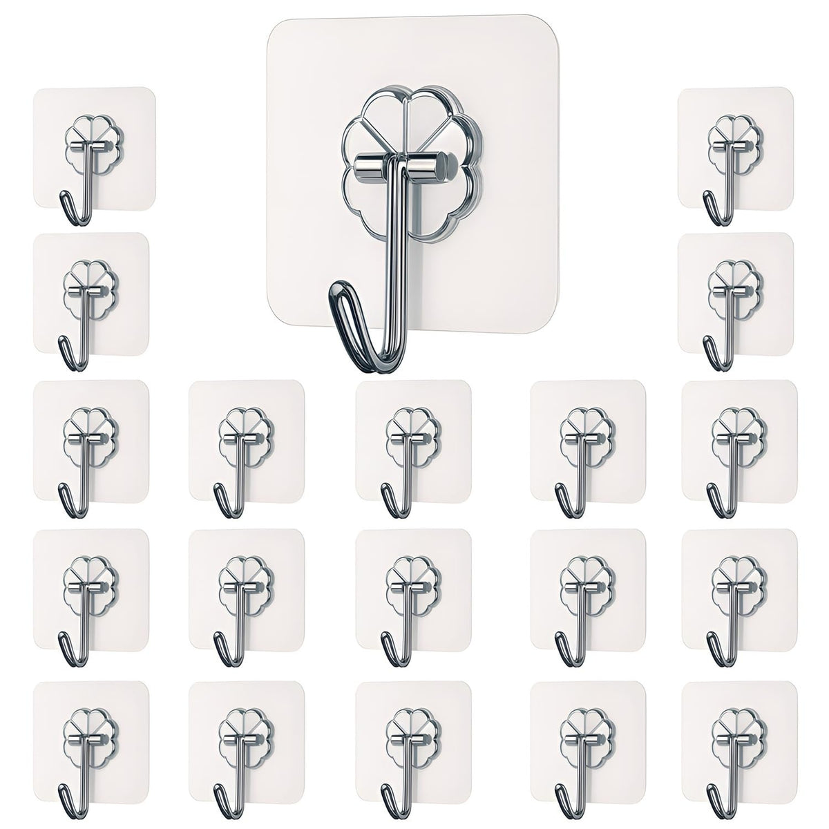 30 PCS Heavy Duty Transparent Self Adhesive Wall Hooks